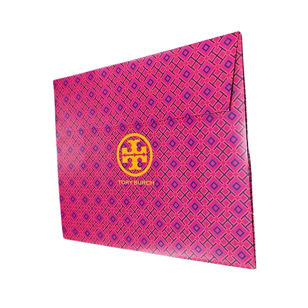 Tory Burch Pink Orange Logo Gift Envelope Medium Size Box